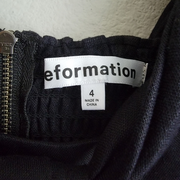 Reformation Barrington Linen Dress in Black size 4 NWT - Picture 9 of 12